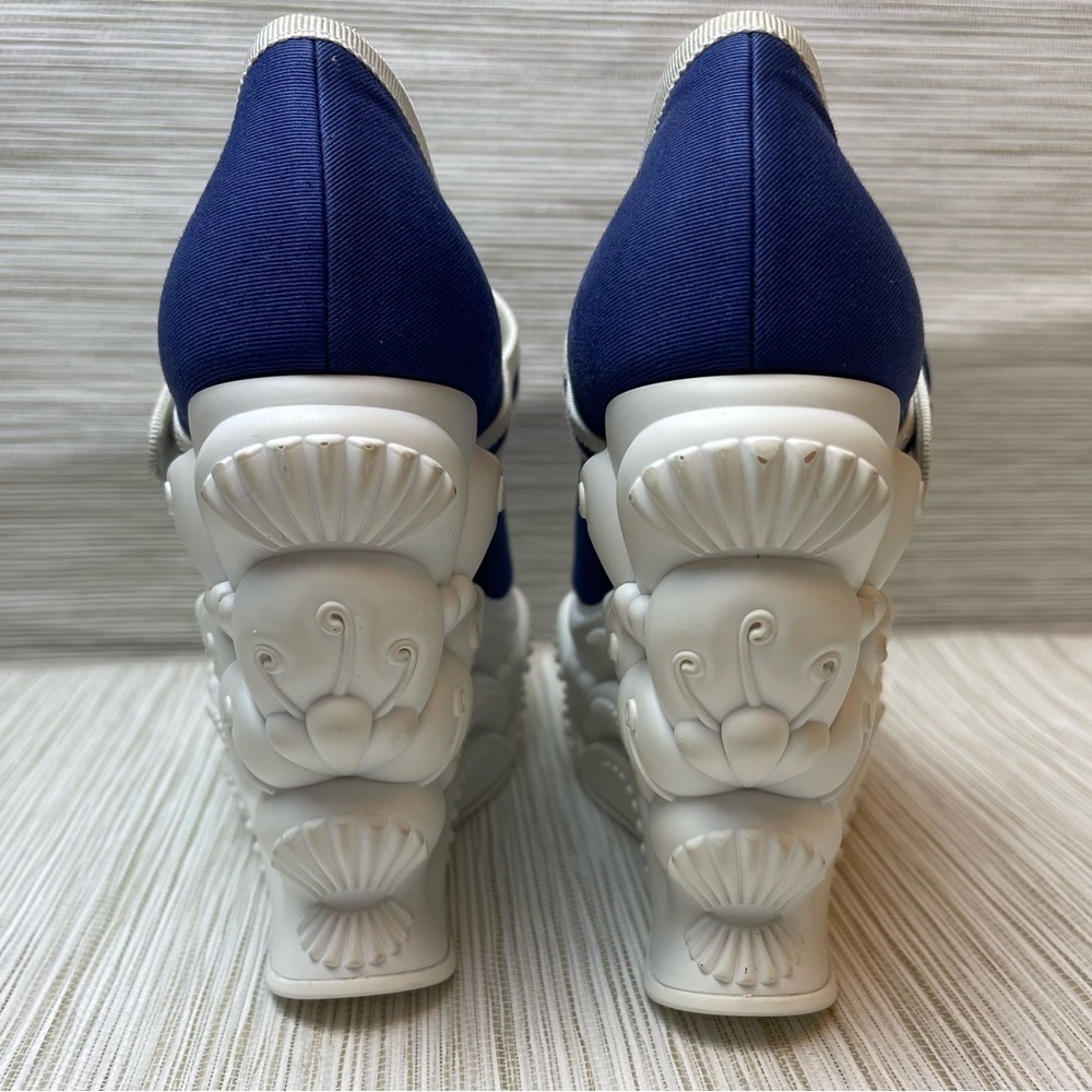 Miu Miu Embossed Faille Ballet Wedge Pumps Size 35 - Picture 11 of 16